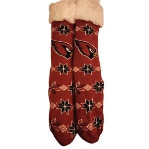 Arizona Cardinals NFL Classic Red  & Black Team Logo Footy Slippers Unisex New